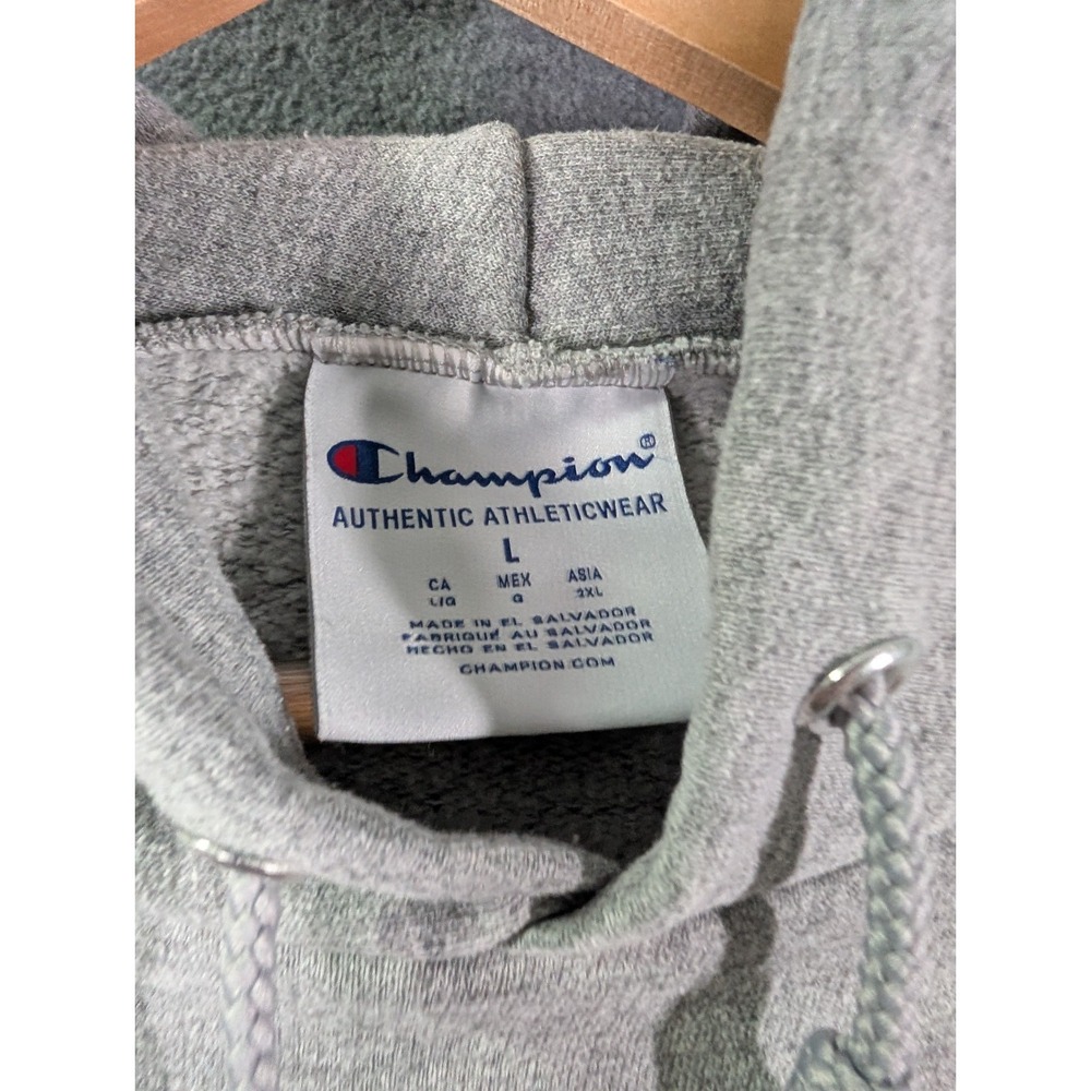 Champion Doane College Hoodie Mens Large Gray Spell Out Sweatshirt - Picture 3 of 9